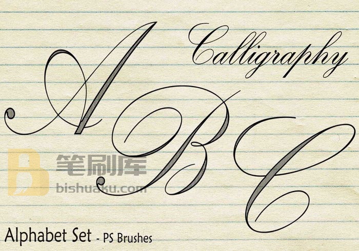 20款书法字母套装PS Brushes abr. Vol.2 PS笔刷
