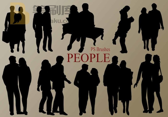 20款People Silhouette PS Brushes第5卷 PS笔刷