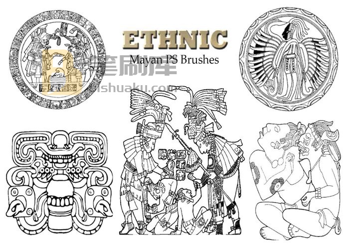 20款Mayan Ethnic PS Brushes第4卷 PS笔刷
