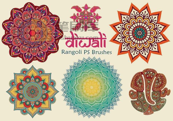 20款Diwali Rangoli PS Brushes第11卷 PS笔刷